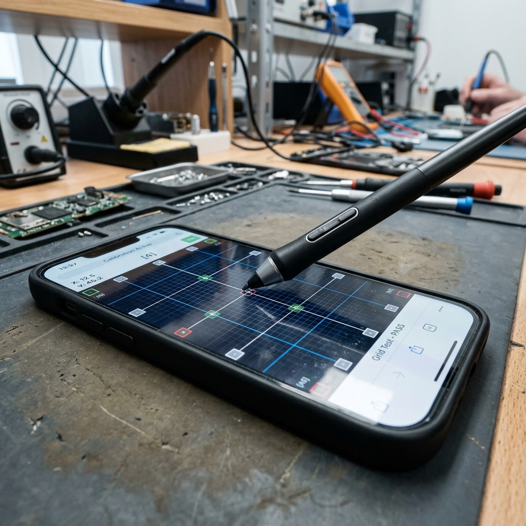 Stylus on diagnostic grid